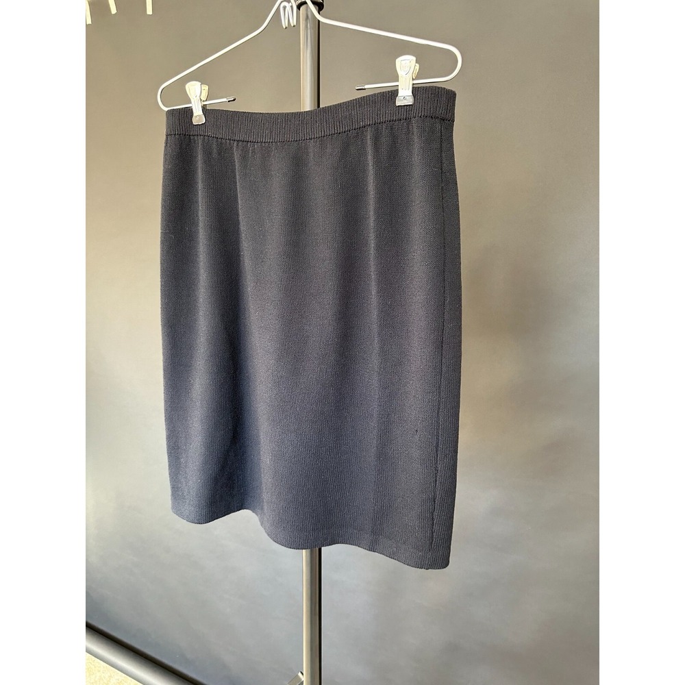 ST. JOHN Basics Black Santana Knit Stretch Skirt Size 10